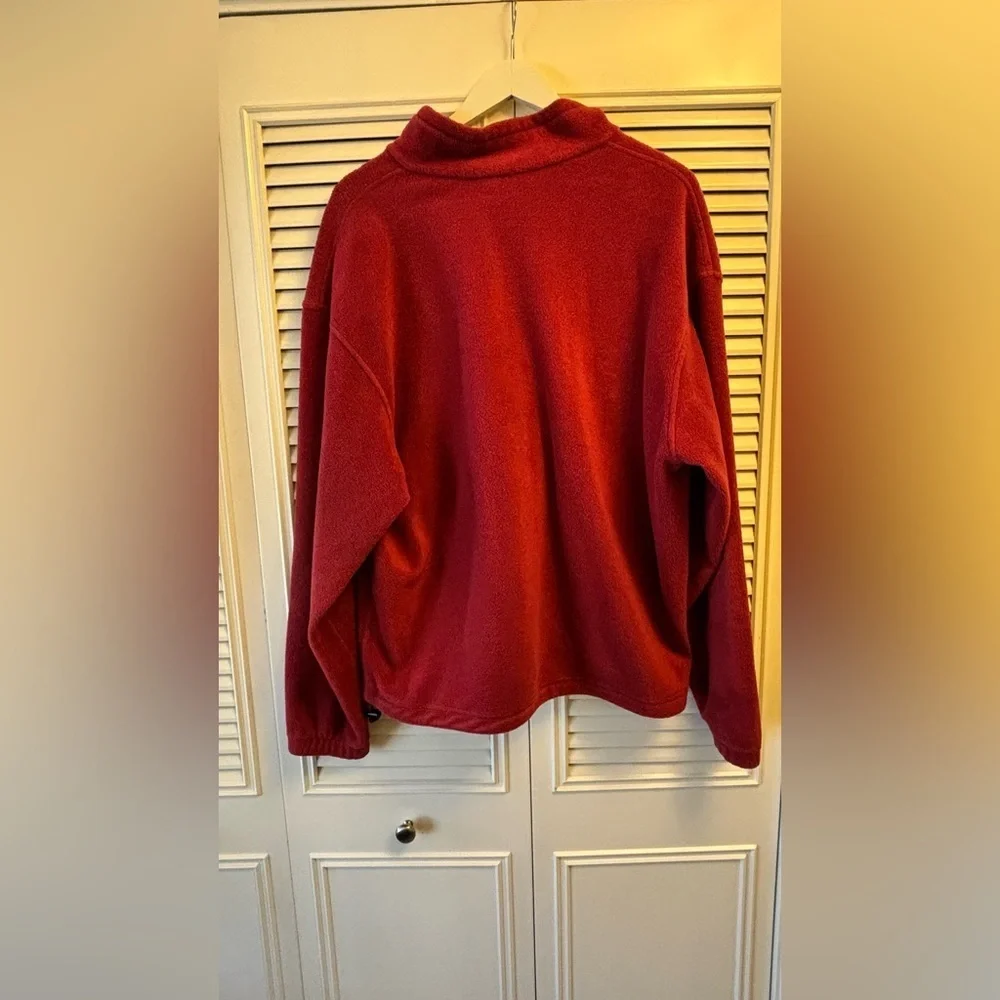 Vintage Columbia Fleece Pullover Men’s Large Rust Wine Full Zip Outdoor